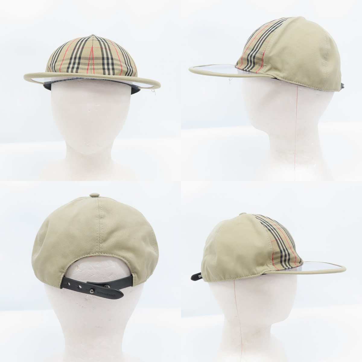 実際に弊社で買取させて頂いたBURBERRY/バーバリー キャップ クリア × チェック柄 キャップ/帽子 4078433の画像 1枚目