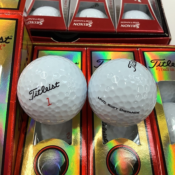 実際に弊社で買取させて頂いた【未使用】Titleist/タイトリスト HVC SOFT DISTANCE/スリクソン DISTANCE ゴルフボール 2ダース の画像 2枚目