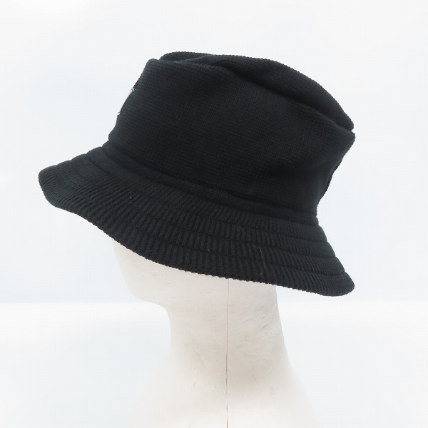実際に弊社で買取させて頂いた【未使用】CA4LA/カシラ WASHED KBH CT/ウォッシャブル ニット バケットハット ブラック DOU01598の画像 2枚目