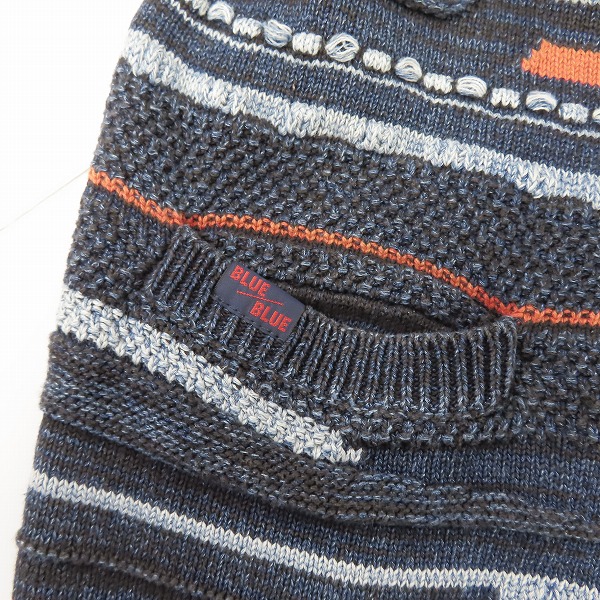 実際に弊社で買取させて頂いたBLUE BLUE/ブルーブルー ポッケ付きニット インディゴ/2の画像 7枚目