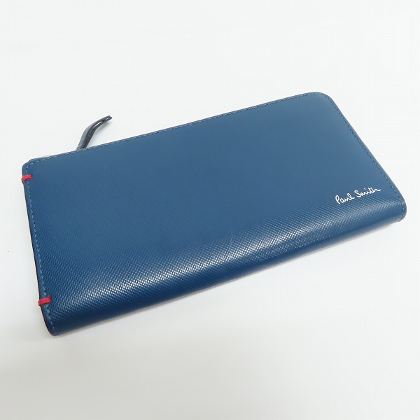 実際に弊社で買取させて頂いたPaul Smith/ポールスミス L字ファスナー ウォレット/長財布 ブルー