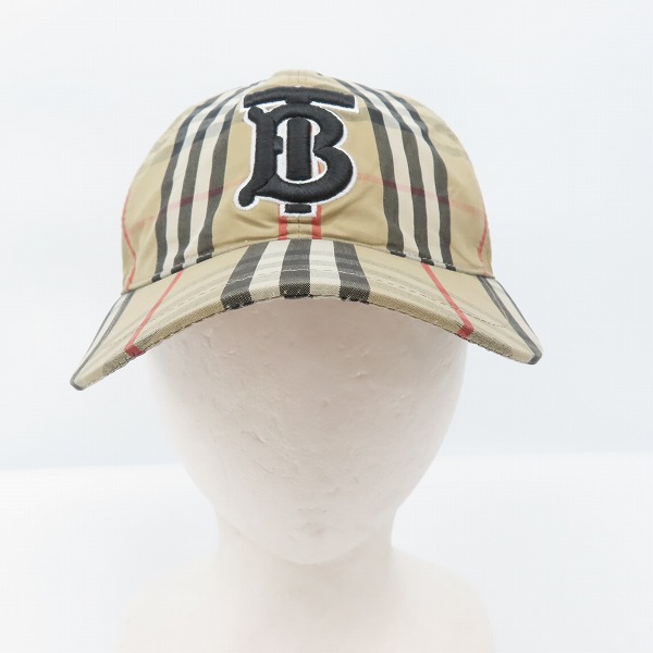 実際に弊社で買取させて頂いたBURBERRY/バーバリー バーバリーチェック柄 XTB立体刺繍 ベースボールキャップ/帽子 8017283の画像 1枚目