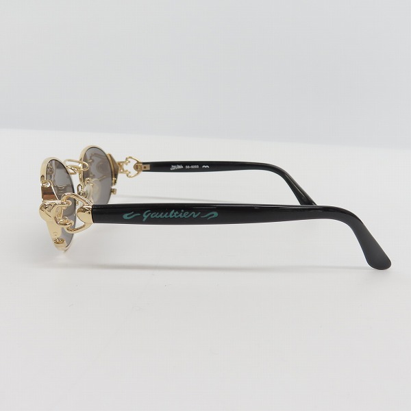 実際に弊社で買取させて頂いたJean Paul GAULTIER/ジャンポールゴルチエ ヴィンテージ オーバル サングラス/アイウェア ゴールド×ブラック 56-6203の画像 1枚目
