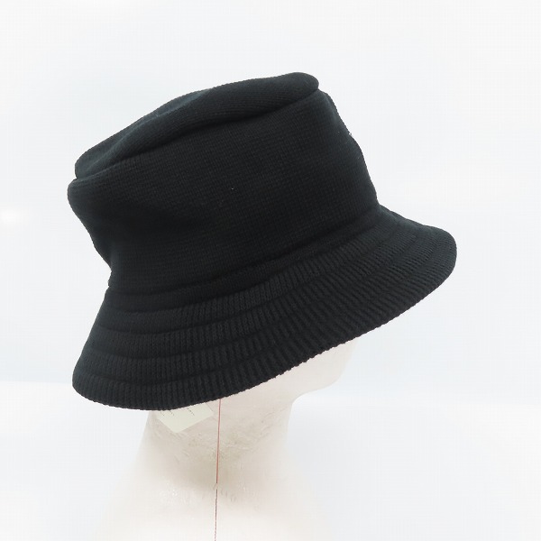 実際に弊社で買取させて頂いた【未使用】CA4LA/カシラ WASHED KBH CT/ウォッシャブル ニット バケットハット ブラック DOU01598の画像 4枚目