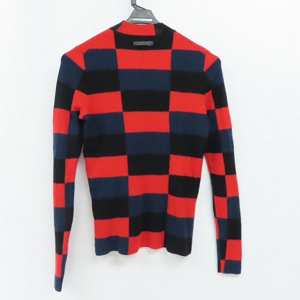 実際に弊社で買取させて頂いたDIESEL BLACK GOLD/ディーゼル ブラックゴールド モックネックチェックニット/size：Lの画像 1枚目