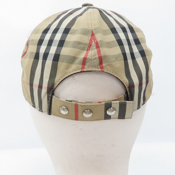 実際に弊社で買取させて頂いたBURBERRY/バーバリー バーバリーチェック柄 XTB立体刺繍 ベースボールキャップ/帽子 8017283の画像 4枚目