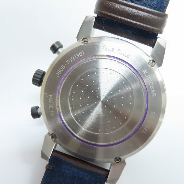 実際に弊社で買取させて頂いたPaul Smith/ポールスミス 腕時計 クロノグラフ デイト J505-T021301　【動作未確認】の画像 3枚目