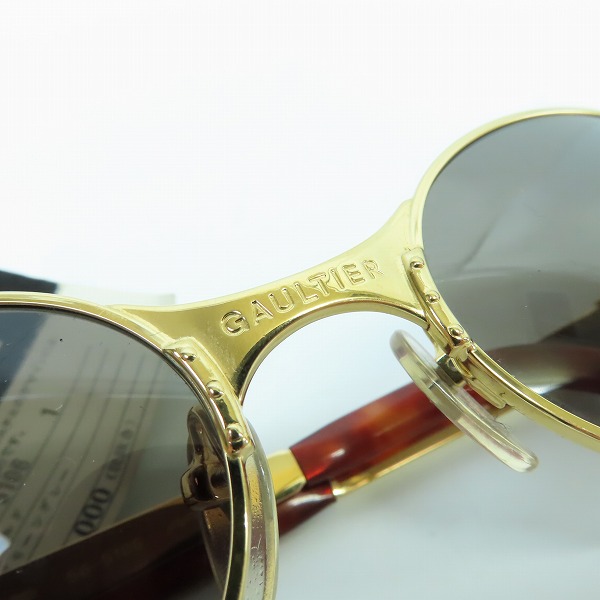 実際に弊社で買取させて頂いた【未使用】Jean Paul GAULTIER/ジャンポールゴルチエ ヴィンテージ オーバルフレーム サングラス/アイウェア ゴールド 56-5106の画像 8枚目