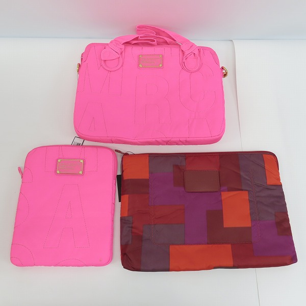 実際に弊社で買取させて頂いた【未使用】MARC BY MARC JACOBS/マークバイマークジェイコブス 2WAY PCケース/タブレットケース  刺繡/マルチ総柄 3点セット