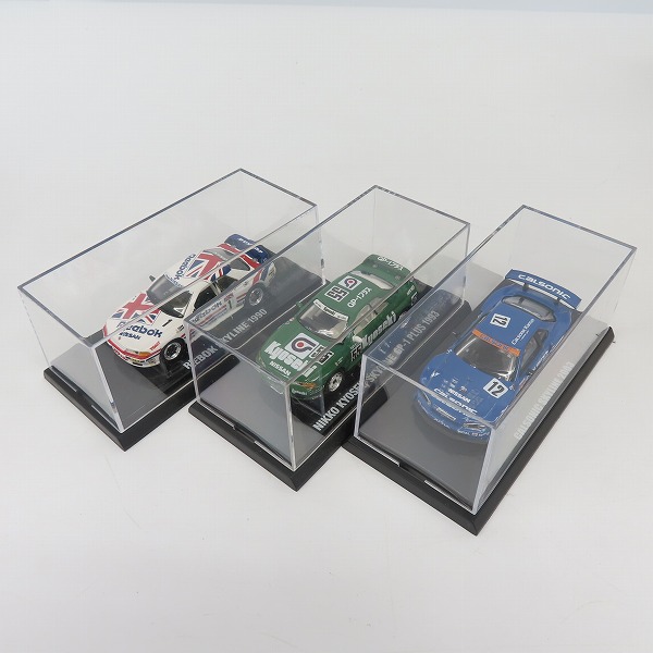実際に弊社で買取させて頂いたKyosho/京商 1/64 REEBOK/NIKKO KYOSEKI/CALSONIC SKYLINE GP-1PLUS 1990/1993/2003 ミニカー 3点セットの画像 6枚目