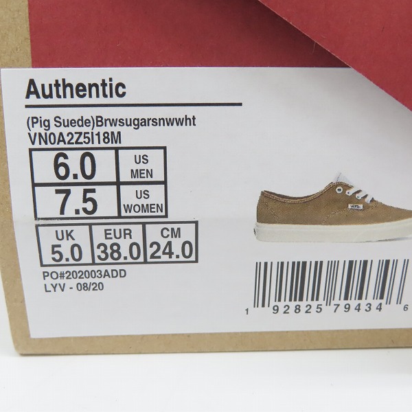実際に弊社で買取させて頂いたVANS/ヴァンズ AUTHENTIC オーセンティック VN0A2Z5I18M/24.0の画像 7枚目