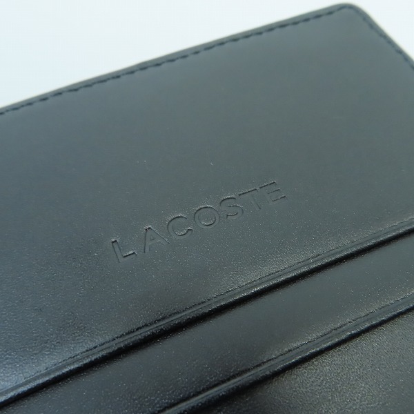 実際に弊社で買取させて頂いたLACOSTE/ラコステ CHANTACO/シャンタコ 牛革レザー L字型押し 名刺入れ/カード入れ NH0122Kの画像 4枚目