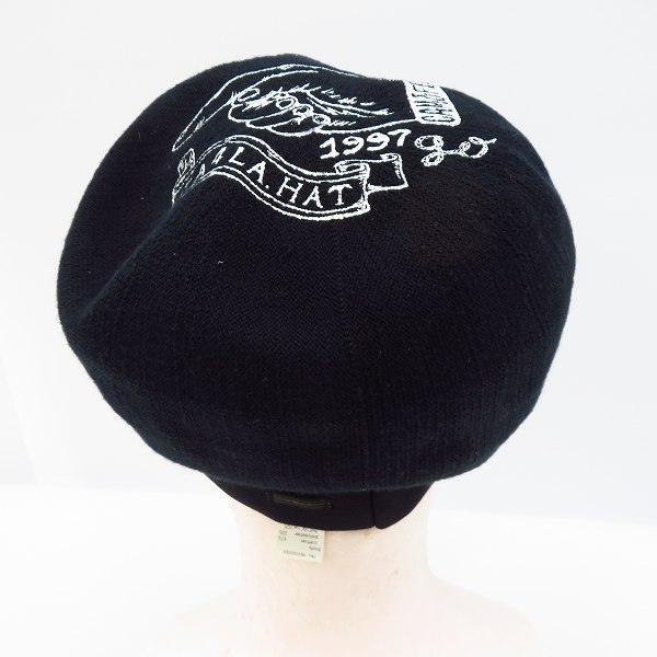 実際に弊社で買取させて頂いたCA4LA/カシラ プリント ベレー帽 ブラックの画像 2枚目