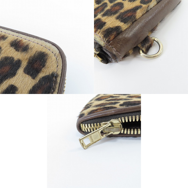 実際に弊社で買取させて頂いたdrestrip/ドレストリップ  L字型ファスナーウォレット/ハラコレザー レオパード柄の画像 7枚目