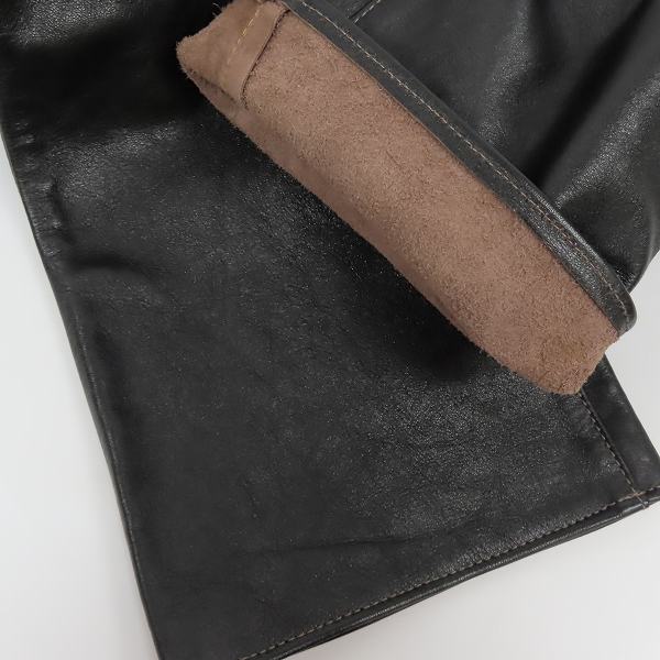 実際に弊社で買取させて頂いたTHE FLAT HEAD/フラットヘッド 馬革/ホースハイド レザーパンツ ブラック 3007H size：W33の画像 4枚目