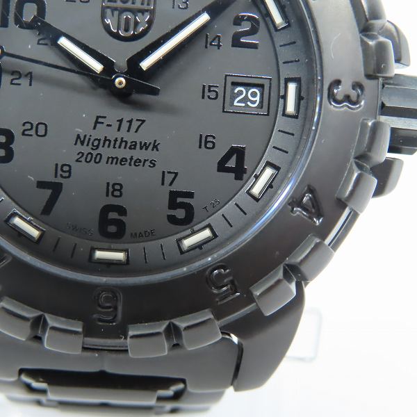 実際に弊社で買取させて頂いたLUMINOX/ルミノックス F-117 NIGHTHAWK/ナイトホーク メタルベルト 腕時計/ウォッチ 黒 6400-200【動作未確認】の画像 5枚目