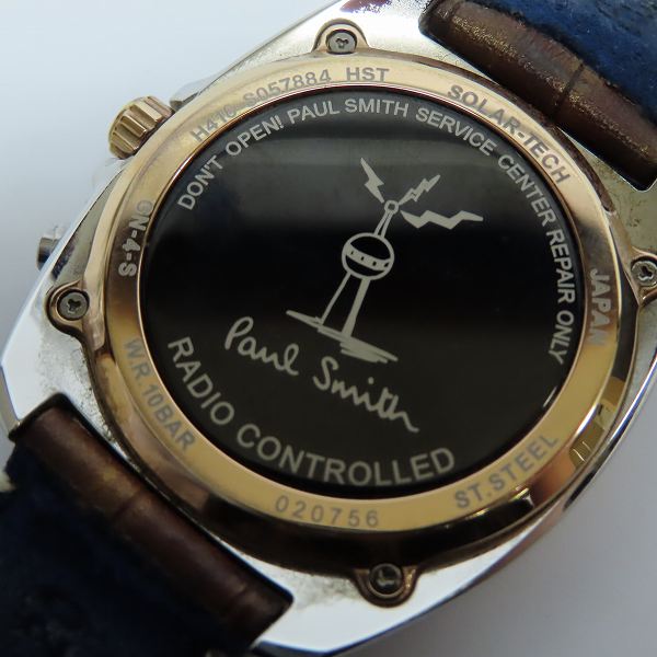 実際に弊社で買取させて頂いたPaul Smith/ポールスミス クローズドアイズTT ソーラー電波 H416-S057884の画像 5枚目