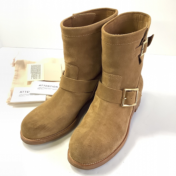 実際に弊社で買取させて頂いたJIMMY CHOO/ジミーチュウ YOUTH ロゴプレート スウェードレザー エンジニアブーツ EU38.5