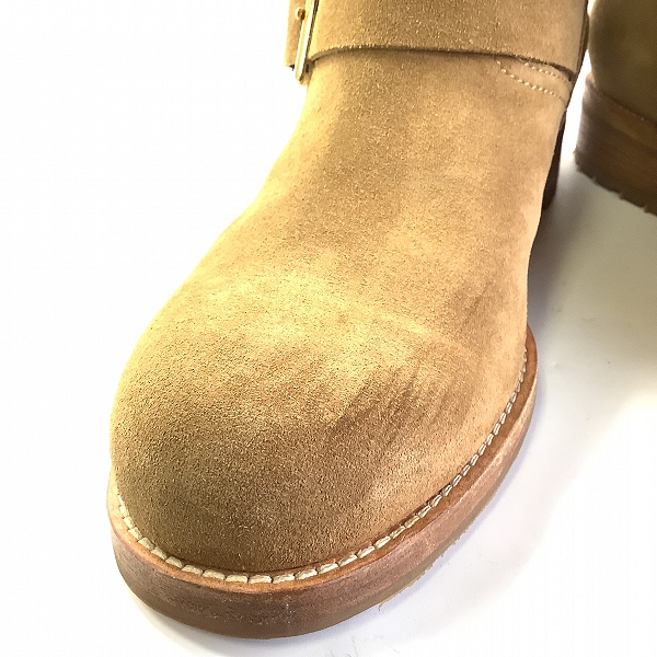 実際に弊社で買取させて頂いたJIMMY CHOO/ジミーチュウ YOUTH ロゴプレート スウェードレザー エンジニアブーツ EU38.5の画像 7枚目
