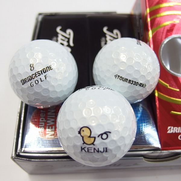 実際に弊社で買取させて頂いた【未使用/オウンネーム含】Titleist PRO V1/ブリヂストン TOUR B330RX等 ゴルフボール 1ダースの画像 2枚目
