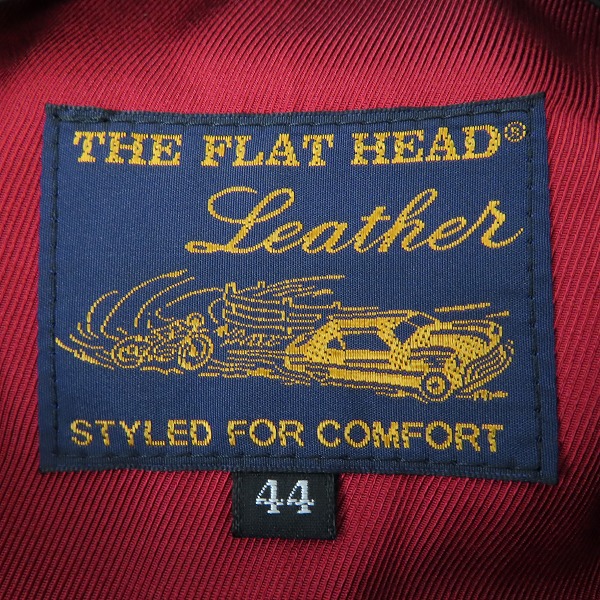 実際に弊社で買取させて頂いたTHE  FLAT HEAD/フラットヘッド HORSE HIDE RIDERS JACKET/ホースハイド レザーライダースジャケット SRJ-06A/44の画像 2枚目