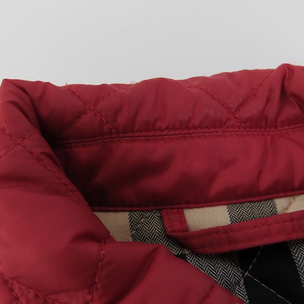 実際に弊社で買取させて頂いたBURBERRY/バーバリー 裏ノバチェック 中綿キルティングジャケット KIDS/120cmの画像 6枚目