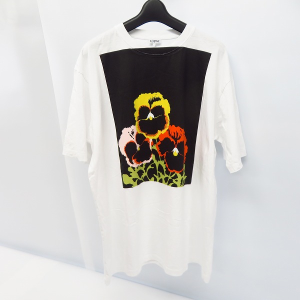 実際に弊社で買取させて頂いた【JPタグ】LOEWE/ロエベ 21FW Pansy Print/アナグラムロゴ刺繍 パンジープリントオーバーサイズTシャツ H526Y22X01/XS