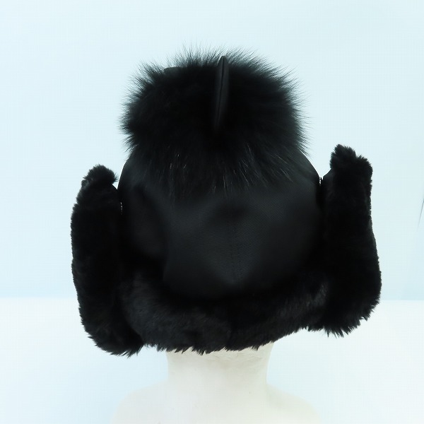 実際に弊社で買取させて頂いたCA4LA/カシラ フォックスファー ファンシーキャップ  ブラックの画像 2枚目