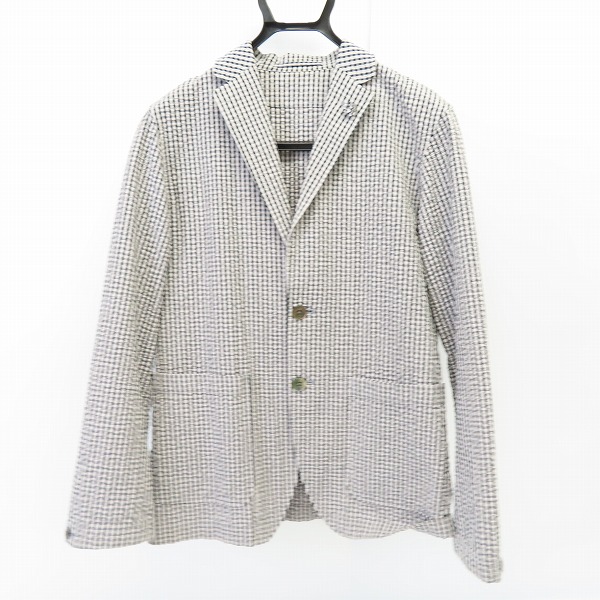 実際に弊社で買取させて頂いたEDIFICE/エディフィス 日本製 シアサッカー チェック柄ジャケット 44