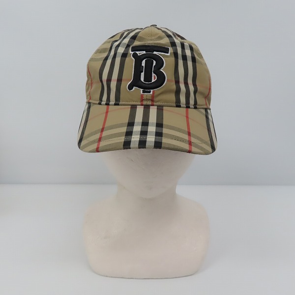 実際に弊社で買取させて頂いたBURBERRY/バーバリー TB立体刺繍 チェック柄ベースボールキャップ/帽子 ARCHIVE-BEIGE 8027502/M