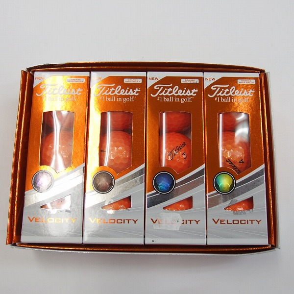 実際に弊社で買取させて頂いた【未使用/オウンネーム】Titleist/タイトリスト VELOCITY オレンジ ゴルフボール 1ダース