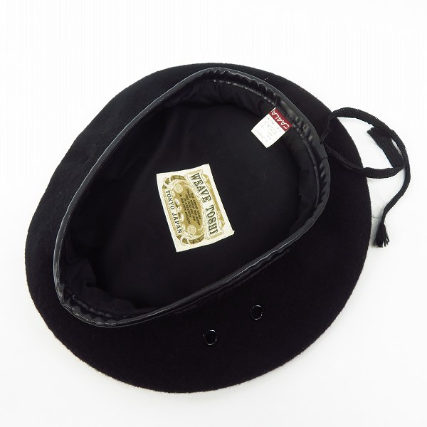 実際に弊社で買取させて頂いたCA4LA/カシラ WEAVE TOSHI ベレー帽 ブラックの画像 4枚目