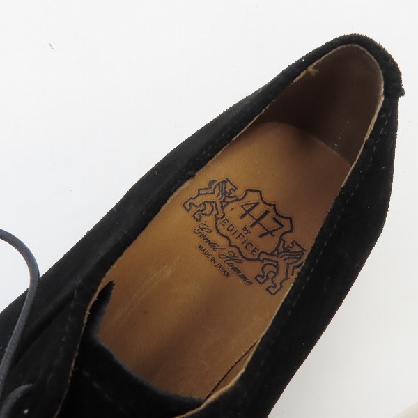 実際に弊社で買取させて頂いた417 by EDIFICE/フォーワンセブンエディフィス スエード/スウェード シューズ BLACK/ブラック 41の画像 4枚目