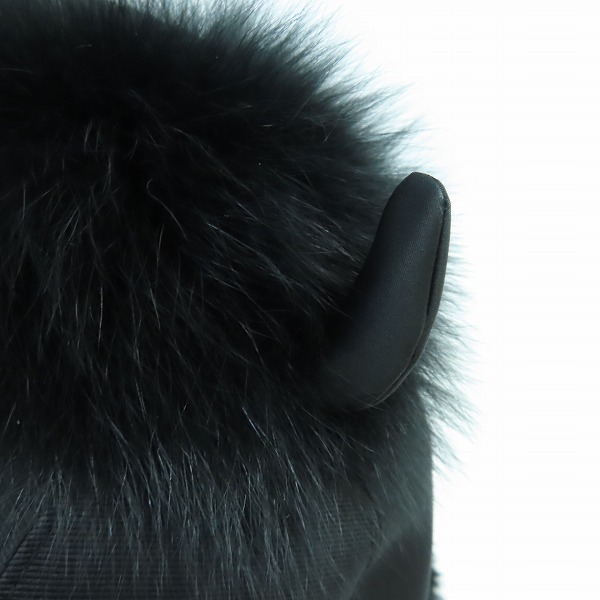 実際に弊社で買取させて頂いたCA4LA/カシラ フォックスファー ファンシーキャップ  ブラックの画像 8枚目