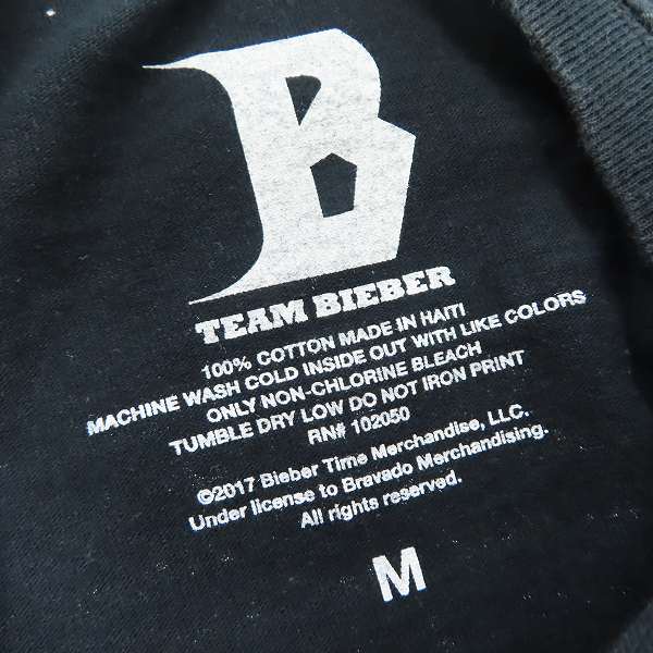 実際に弊社で買取させて頂いたTEAM BIEBER JUSTIN BIEBER/ジャスティンビーバー 半袖 バンドTシャツ Mの画像 2枚目