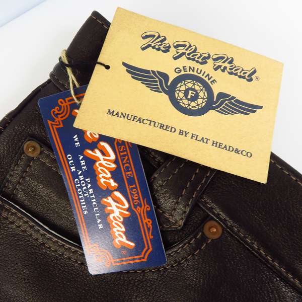 実際に弊社で買取させて頂いたFLAT HEAD/フラットヘッド ディアスキン レザーパンツ 3005D/W32 L34の画像 7枚目