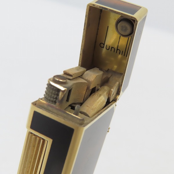 実際に弊社で買取させて頂いたdunhill/ダンヒル サイドローラーガスライター ブラック×ゴールド デミ柄の画像 4枚目