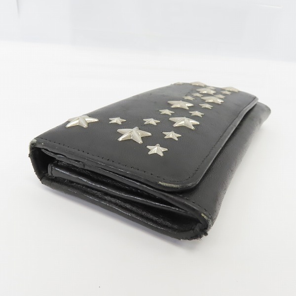 実際に弊社で買取させて頂いたJIMMY CHOO/ジミーチュウ スタースタッズ 長財布 ブラックの画像 3枚目