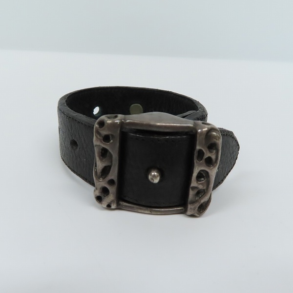 実際に弊社で買取させて頂いた【ギャラ付】TRAVIS WALKER/トラヴィスワーカー シルバーバックル レザーブレスレットの画像 1枚目