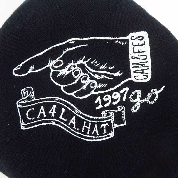実際に弊社で買取させて頂いたCA4LA/カシラ プリント ベレー帽 ブラックの画像 7枚目