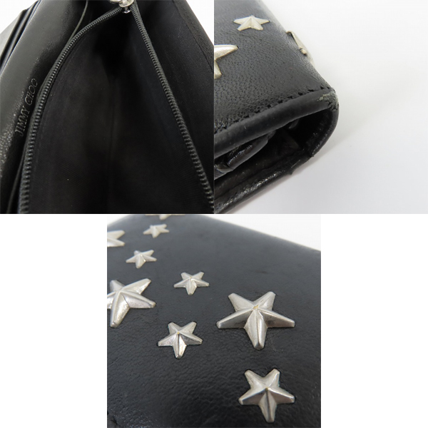 実際に弊社で買取させて頂いたJIMMY CHOO/ジミーチュウ スタースタッズ 長財布 ブラックの画像 7枚目