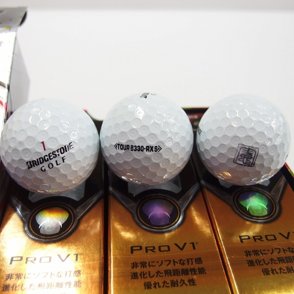 実際に弊社で買取させて頂いた【未使用/オウンネーム含】Titleist/タイトリスト PRO V1/ブリヂストン B330RXS ゴルフボール 1ダースの画像 1枚目