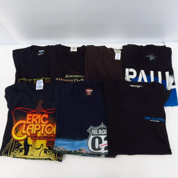 実際に弊社で買取させて頂いたPaul McCartney/ERIC CLAPTON/AERO SMITH/QUEEN ツアー/バンドTシャツ 7点セット