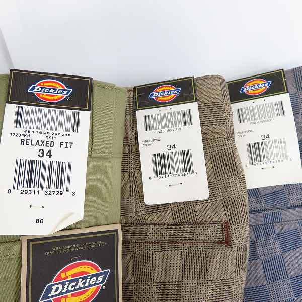 実際に弊社で買取させて頂いた【未使用】Dickies/ディッキーズ チェック柄/リラックスフィットチノ ショートパンツ Size：34 3点セットの画像 4枚目