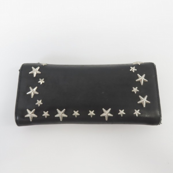 実際に弊社で買取させて頂いたJIMMY CHOO/ジミーチュウ スタースタッズ 長財布 ブラックの画像 2枚目