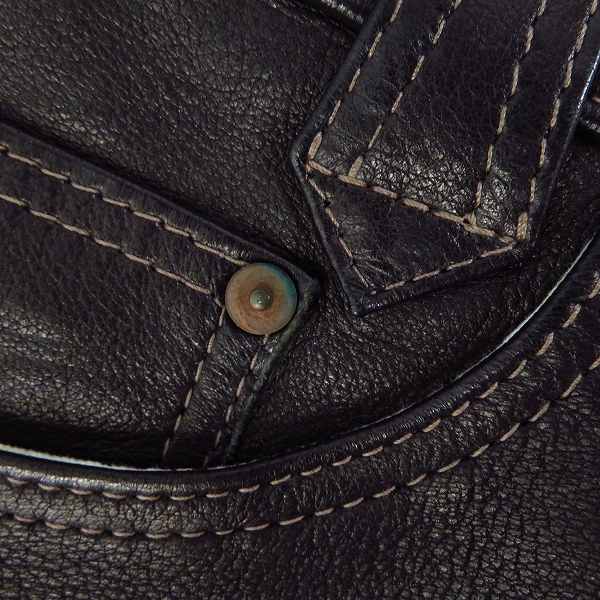実際に弊社で買取させて頂いたFLAT HEAD/フラットヘッド ディアスキン レザーパンツ 3005D/W32 L34の画像 5枚目