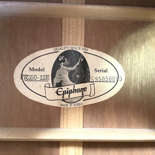 実際に弊社で買取させて頂いた★弦なし Epiphone/エピフォン PR350-12E 12弦 エレアコ アコースティックギター ソフトケース付きの画像 6枚目
