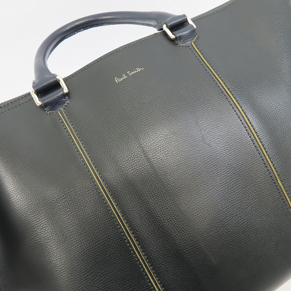 実際に弊社で買取させて頂いたPaul Smith/ポールスミス カラーインセットハンドル レザー ビジネスバッグ/ブリーフケースの画像 5枚目