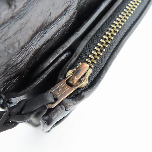 実際に弊社で買取させて頂いたFLAT HEAD/フラットヘッド スタッズ ワックスバットレザー ミディアムウォレット/財布 の画像 6枚目