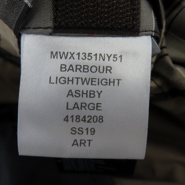 実際に弊社で買取させて頂いたBarbour/バブアー Lightweight Ashby Jacket ライトウェイトアシュビーワックスジャケット MWX1351NY51/Lの画像 3枚目